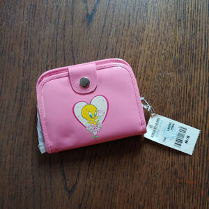 Vintage 1998 Warner Bros Studio Tweety Bird Pink Wallet NEW with Tags